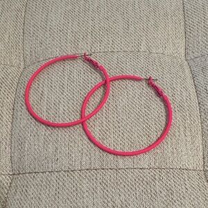 NEE Large Pink Hoop Earrings